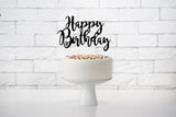 Black Happy Birthday Cake Topper - The Party Room