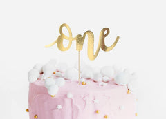 Gold One Cake Topper - The Party Room