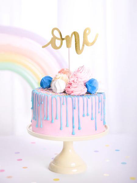 Gold One Cake Topper - The Party Room
