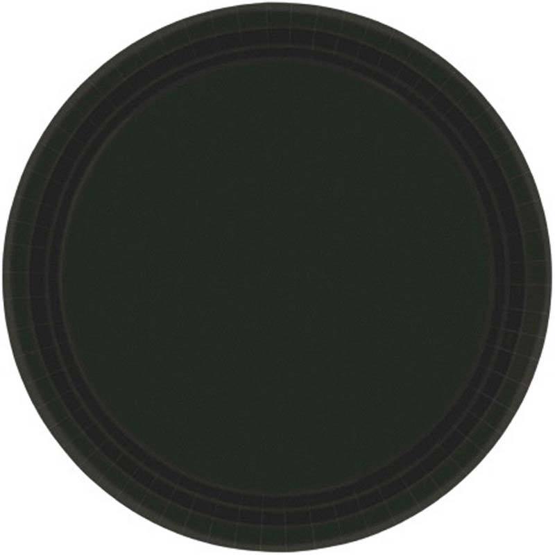 Large Black Plates (20 Pack) - The Party Room