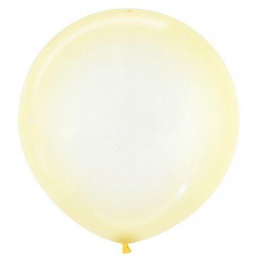 Large 60cm Crystal Pastel Yellow Balloons - The Party Room