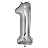 Silver Giant Foil Number Balloon - 1 - The Party Room