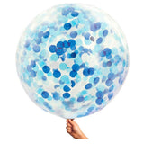 Jumbo 90cm Confetti Balloons - Blue