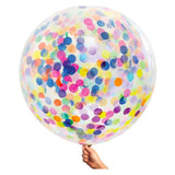 Jumbo 90cm Confetti Balloons - Rainbow