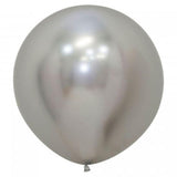 Large 60cm Metallic Silver Balloons - The Party Room