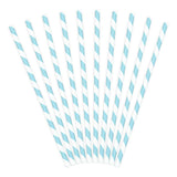 Sky-Blue Striped Straws 10pk - The Party Room