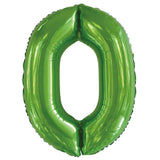 Lime Green Giant Foil Number Balloon - 0 - The Party Room