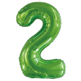 Lime Green Giant Foil Number Balloon - 2 - The Party Room