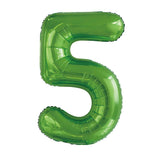 Lime Green Giant Foil Number Balloon - 5