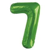 Lime Green Giant Foil Number Balloon - 7