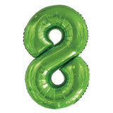 Lime Green Giant Foil Number Balloon - 8 - The Party Room