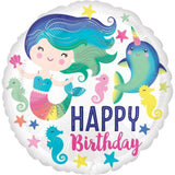 Mermaid Happy Birthday Foil Balloon - The Party Room