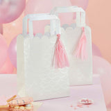 Mermaid Scale Party Bags with Pink Tassels 5pk