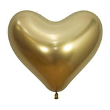 Metallic Gold Heart Balloons - The Party Room