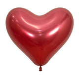 Metallic Red Heart Balloons
