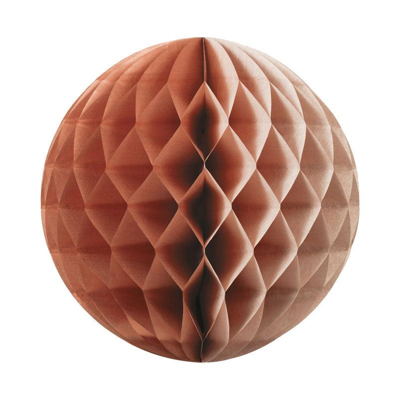 Metallic Rose Gold Honeycomb Balls 25cm - The Party Room