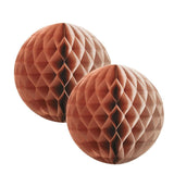 Metallic Rose Gold Honeycomb Balls 15cm 2pk