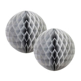 Metallic Silver Honeycomb Balls 15cm 2pk