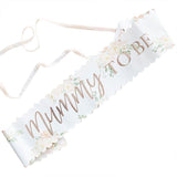 Floral Rose Gold Mummy to Be Sash - The Party Room
