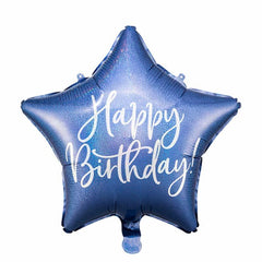 Navy Star Happy Birthday Foil Balloon - The Party Room