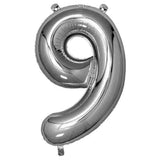 Silver Giant Foil Number Balloon - 9 - The Party Room