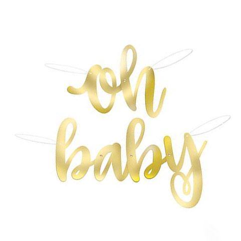 Oh Baby Gold Foil Banner - The Party Room