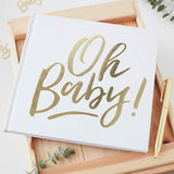 Gold Oh Baby Shower Guest Book - The Party Room