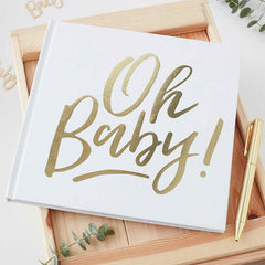 Gold Oh Baby Shower Guest Book - The Party Room
