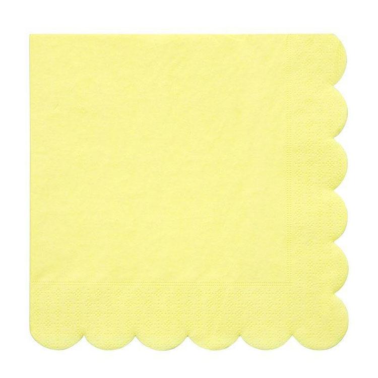 Pale Yellow Scalloped Napkins - The Party Room