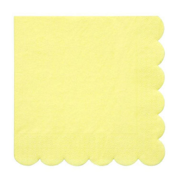 Meri Meri Pale Yellow Scalloped Napkins NZ The Party Room