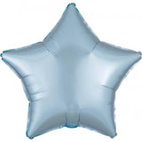 Satin Luxe Pastel Blue Star Foil Balloons - The Party Room