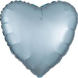 Satin Luxe Pastel Blue Heart Foil Balloons - The Party Room