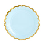 Light Blue Scalloped Plates 6pk