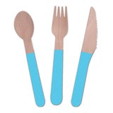 Blue Pastel Wooden Cutlery - The Party Room