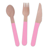 Pink Pastel Wooden Cutlery - The Party Room