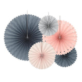 Peach, Pink & Grey Fans - The Party Room