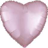 Satin Luxe Pastel Pink Heart Foil Balloons