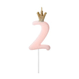 Pink Number 2 Crown Candle - The Party Room