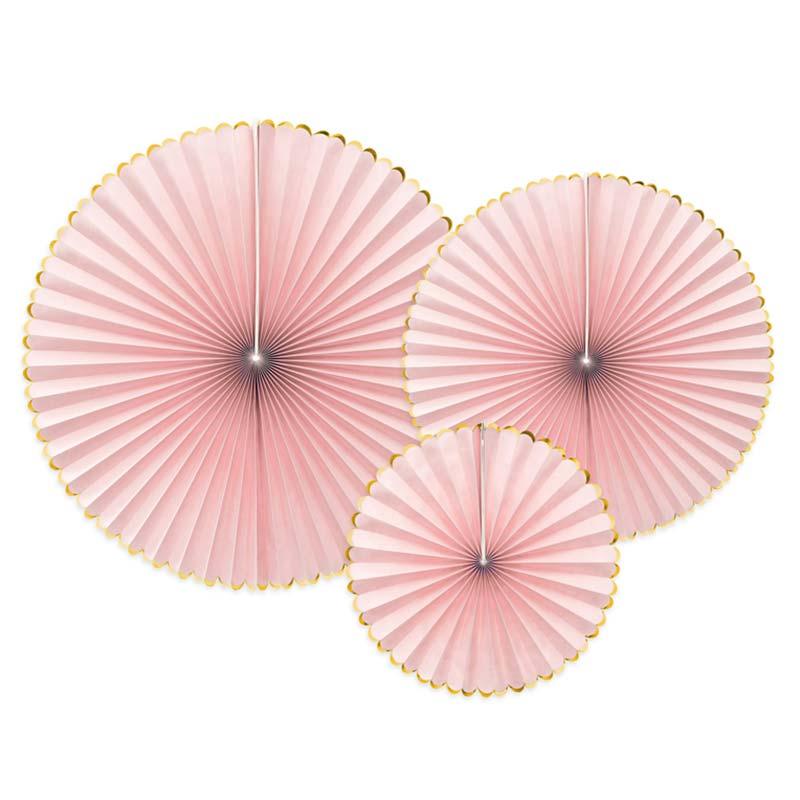 Light Pink Rosettes 3pk - The Party Room