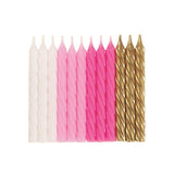 Pink Assorted Spiral Candles 24pk - The Party Room