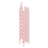 Pink Striped Paper Straws - The Party Room