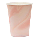 Pink Marble Print Cups 8pk - The Party Room