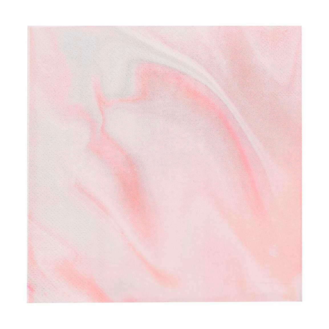 Pink Marble Print Napkins 16pk - The Party Room