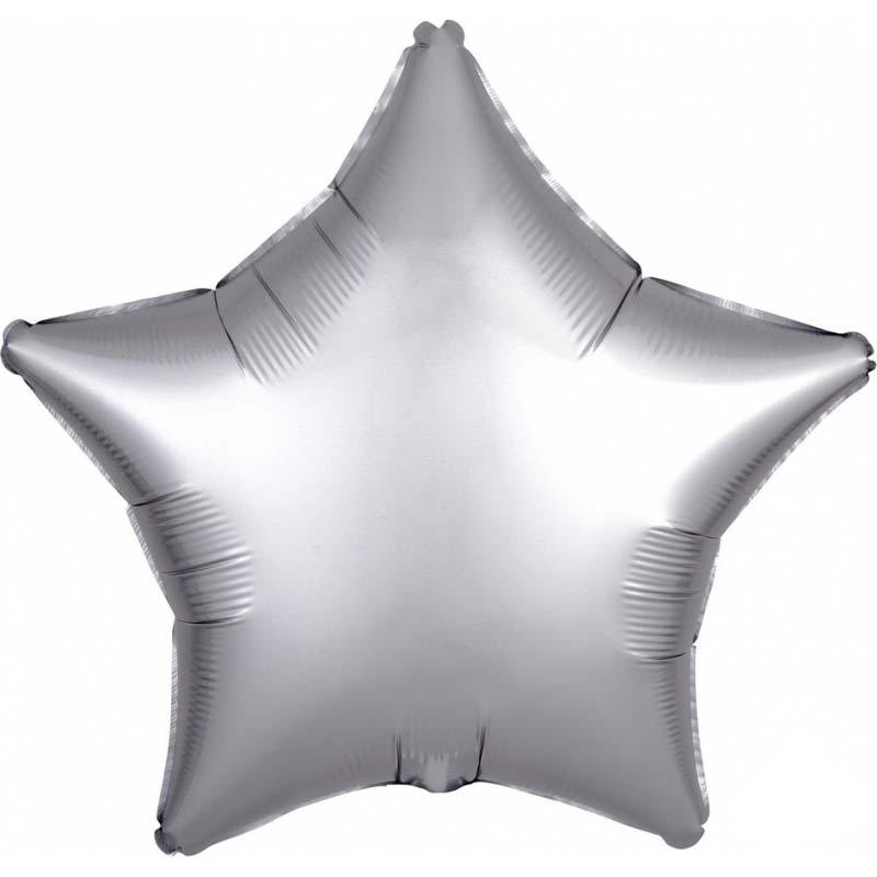 Satin Luxe Platinum Star Foil Balloons - The Party Room