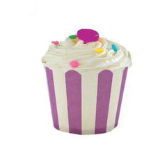 Purple Stripe Baking Cups 25pk - The Party Room