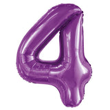 Purple Giant Foil Number Balloon - 4 - The Party Room