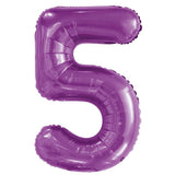 Purple Giant Foil Number Balloon - 5