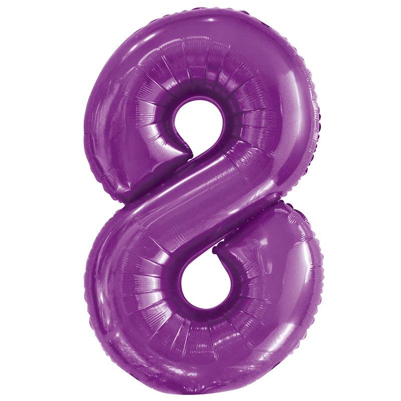 Purple Giant Foil Number Balloon - 8 - The Party Room