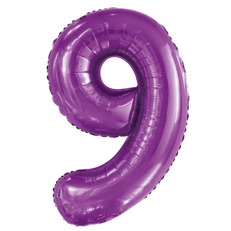 Purple Giant Foil Number Balloon - 9 - The Party Room