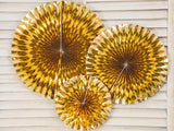 Gold Rosettes 3pk - The Party Room